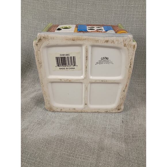 GKRO Ceramic Cookie Jar Retired Little Village General Store 10 x 7 New Open Box - Picture 7 of 16